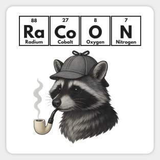 RaCoON in Deerstalker, Meerschaum Pipe, Periodic Elements, It's Elementary! Sticker